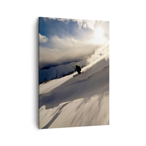 Lærredstryk - Billede på lærred - Udfordringen i bjergene - 50x70 cm