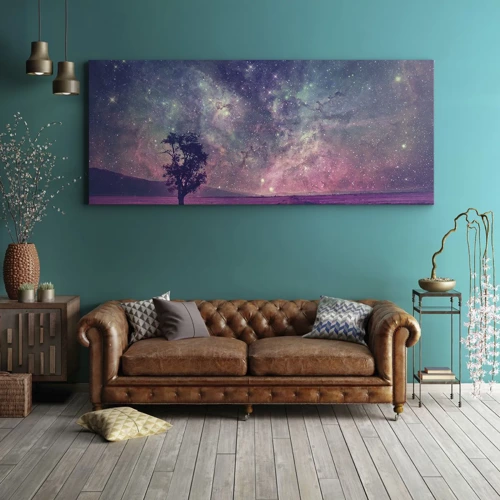 Lærredstryk - Billede på lærred - Under en magisk himmel - 100x40 cm