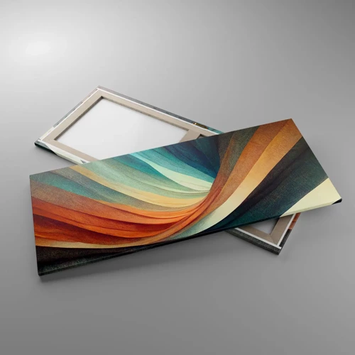 Lærredstryk - Billede på lærred - Vævet af farver - 120x50 cm