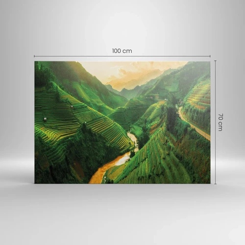 Lærredstryk - Billede på lærred - Vietnamesisk dal - 100x70 cm