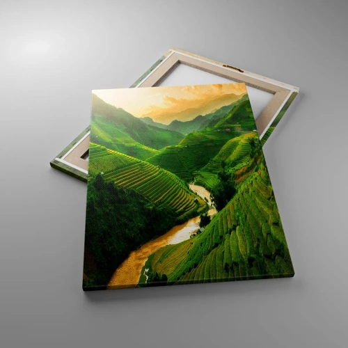 Lærredstryk - Billede på lærred - Vietnamesisk dal - 50x70 cm
