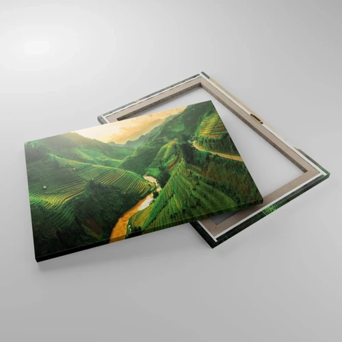 Lærredstryk - Billede på lærred - Vietnamesisk dal - 70x50 cm
