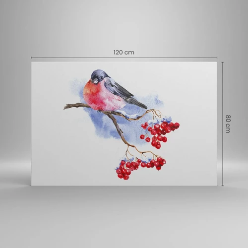 Lærredstryk - Billede på lærred - Vinter i farver - 120x80 cm