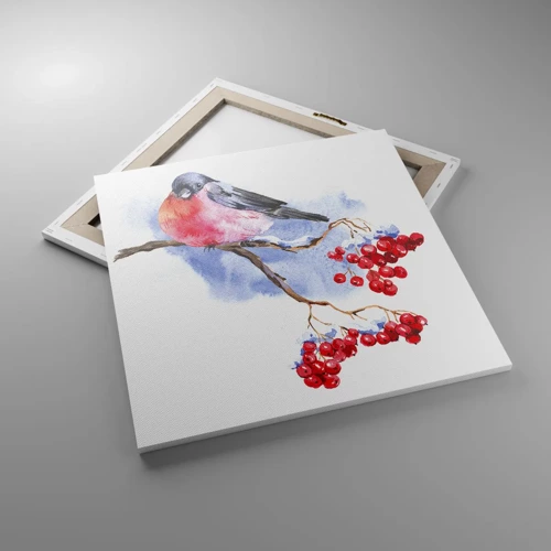Lærredstryk - Billede på lærred - Vinter i farver - 60x60 cm