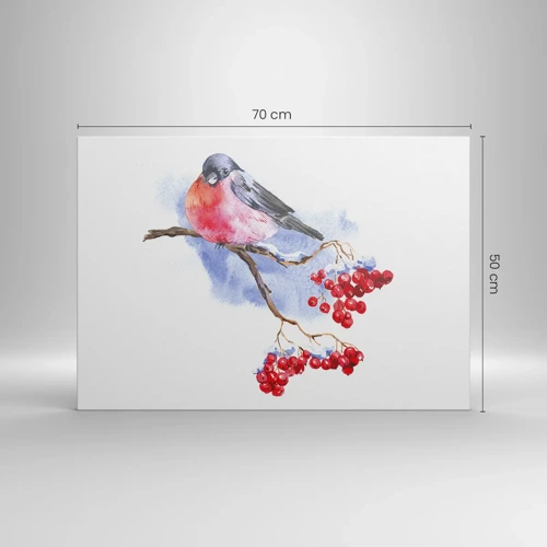 Lærredstryk - Billede på lærred - Vinter i farver - 70x50 cm