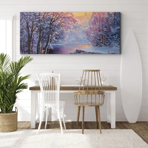 Lærredstryk - Billede på lærred - Vinterens farver - 100x40 cm