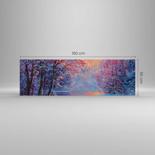 Lærredstryk - Billede på lærred - Vinterens farver - 160x50 cm