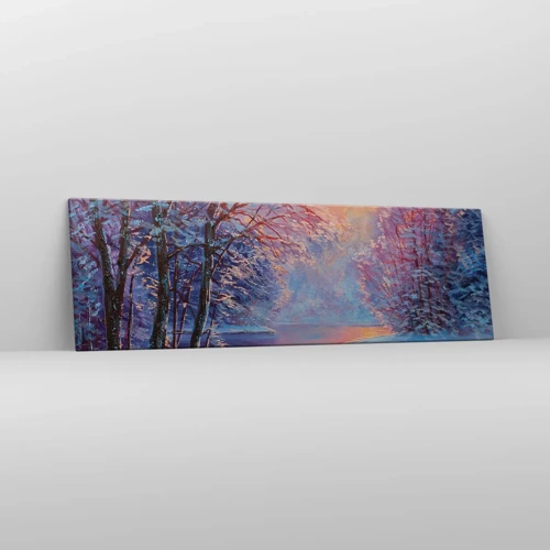 Lærredstryk - Billede på lærred - Vinterens farver - 160x50 cm