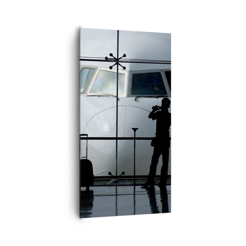 Lærredstryk - Billede på lærred - Vis a vis i lufthavnen - 65x120 cm