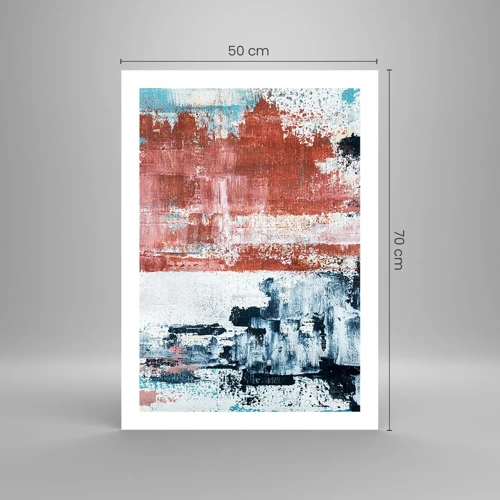 Plakat - Abstrakt halvt og halvt - 50x70 cm