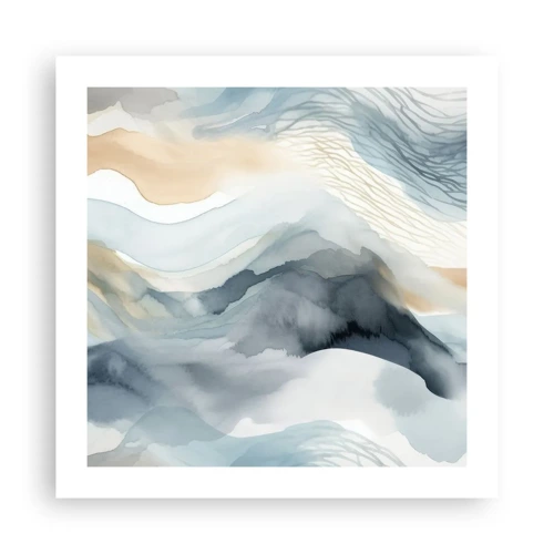 Plakat - Abstraktion af sne og tåge - 50x50 cm