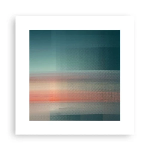 Plakat - Abstraktion: bølger af lys - 30x30 cm