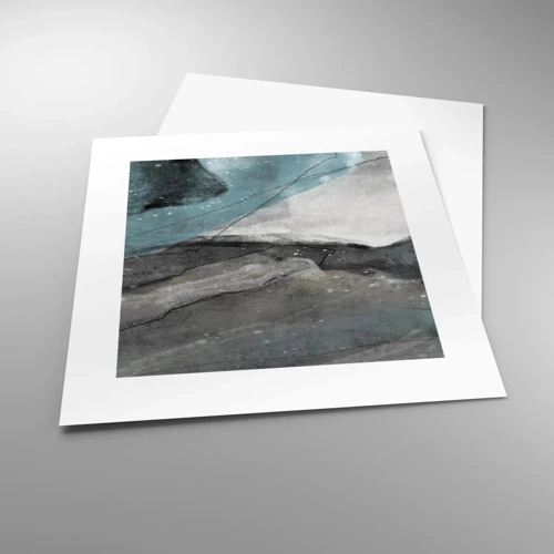Plakat - Abstraktion: klipper og is - 30x30 cm
