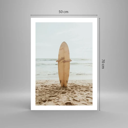 Plakat - Af kærlighed til bølgerne - 50x70 cm