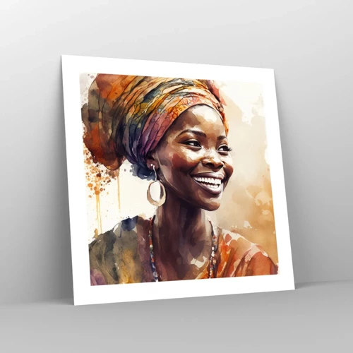 Plakat - Afrikansk dronning - 50x50 cm