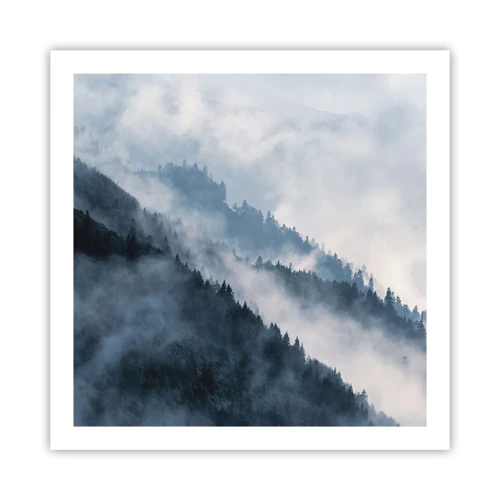 Plakat - Bjergenes mystik - 60x60 cm