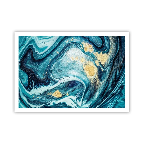 Plakat - Blå boblebad - 100x70 cm