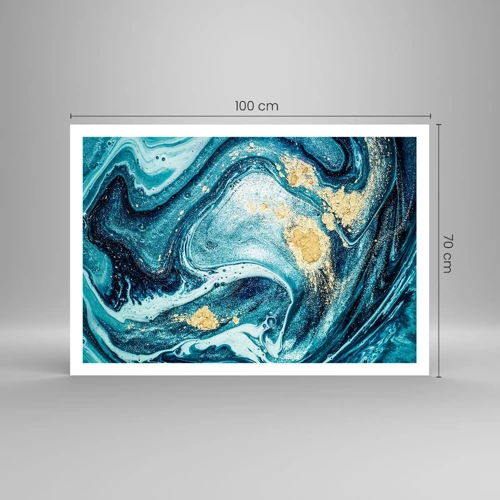 Plakat - Blå boblebad - 100x70 cm