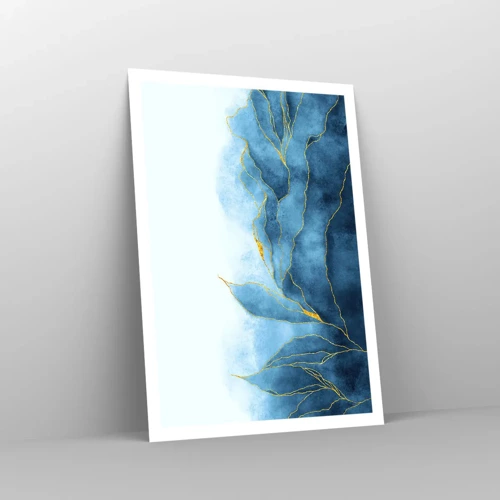 Plakat - Blå i guld - 70x100 cm