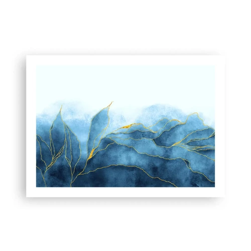 Plakat - Blå i guld - 70x50 cm