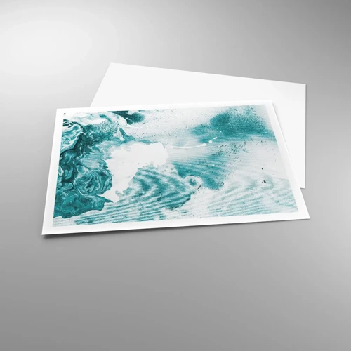 Plakat - Blå oversvømmelsesflader - 100x70 cm