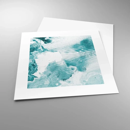 Plakat - Blå oversvømmelsesflader - 30x30 cm