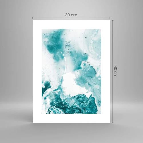 Plakat - Blå oversvømmelsesflader - 30x40 cm