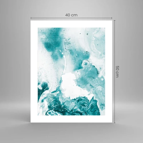 Plakat - Blå oversvømmelsesflader - 40x50 cm