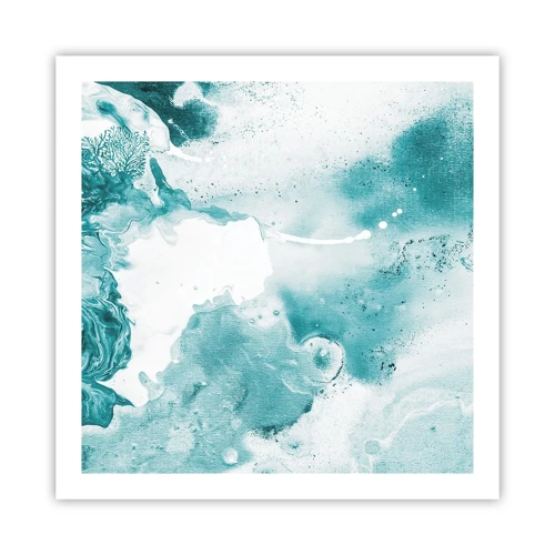 Plakat - Blå oversvømmelsesflader - 60x60 cm
