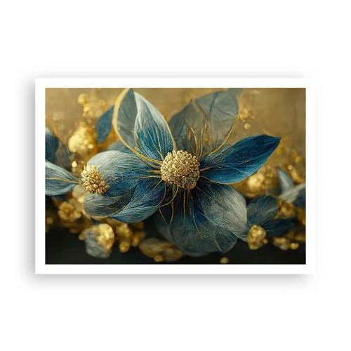 Plakat - Blomstre med guld - 100x70 cm