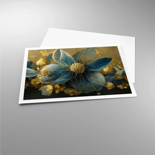 Plakat - Blomstre med guld - 100x70 cm