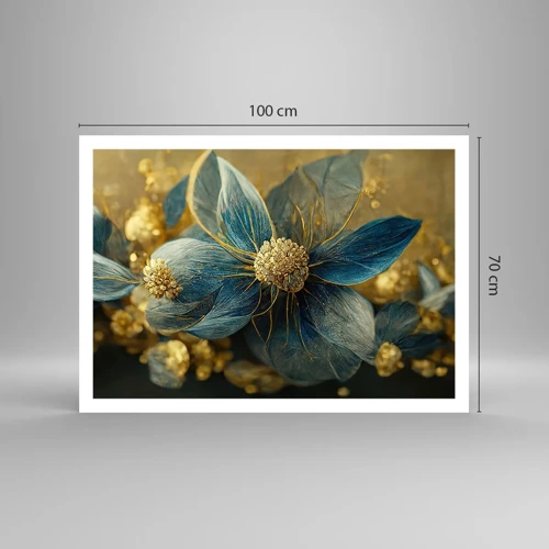 Plakat - Blomstre med guld - 100x70 cm