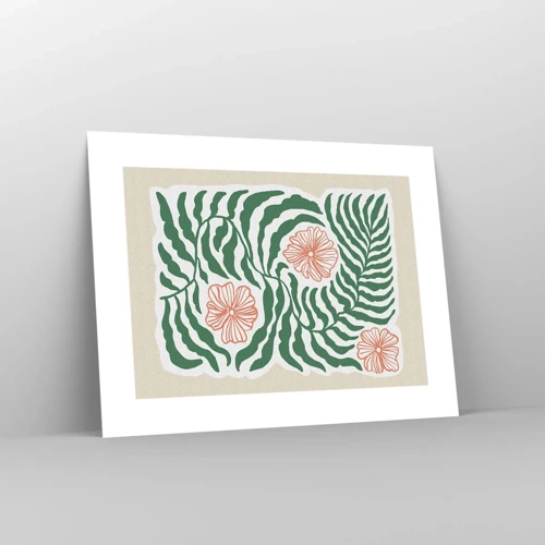 Plakat - Blomstrede i grønt - 40x30 cm