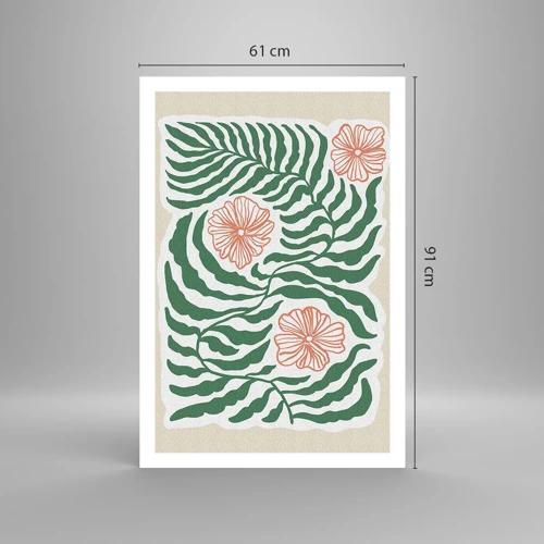 Plakat - Blomstrede i grønt - 61x91 cm