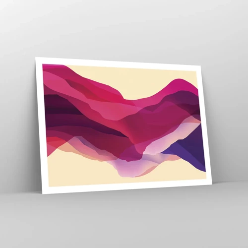 Plakat - Bølger i lilla - 100x70 cm