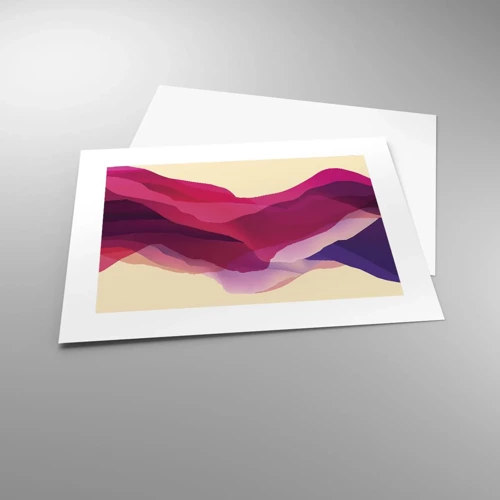 Plakat - Bølger i lilla - 40x30 cm