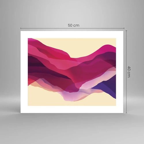 Plakat - Bølger i lilla - 50x40 cm