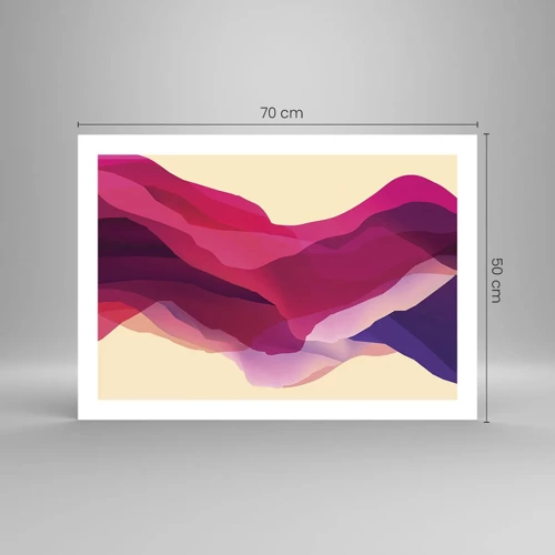 Plakat - Bølger i lilla - 70x50 cm