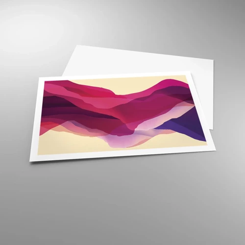 Plakat - Bølger i lilla - 91x61 cm