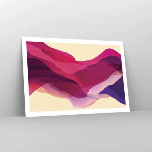 Plakat - Bølger i lilla - 91x61 cm