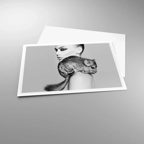 Plakat - Dame med en chinchilla - 100x70 cm