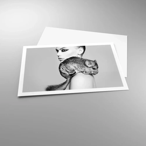 Plakat - Dame med en chinchilla - 91x61 cm