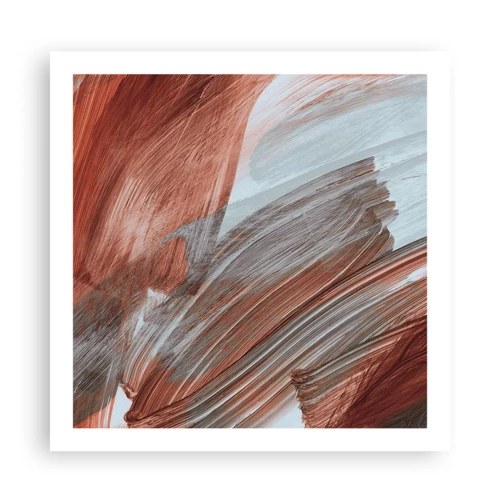 Plakat - Efterårsagtig og blæsende abstraktion - 60x60 cm