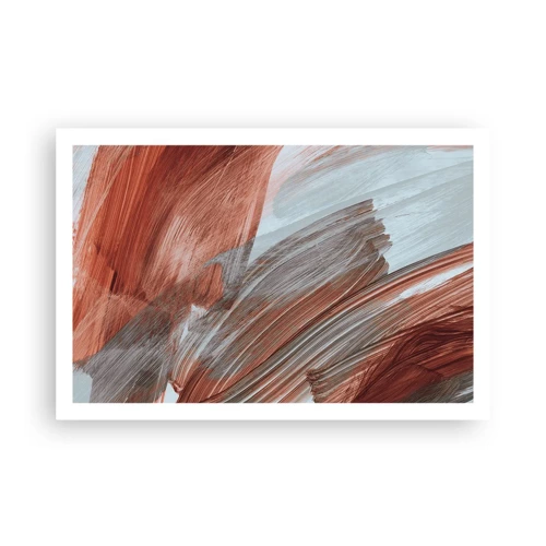 Plakat - Efterårsagtig og blæsende abstraktion - 91x61 cm