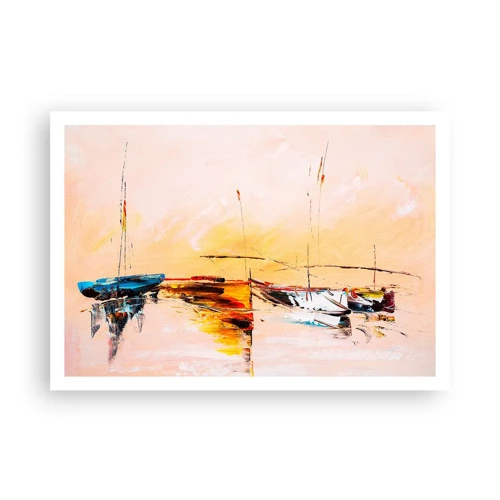 Plakat - En aften i havnen - 100x70 cm