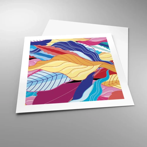 Plakat - Et farverigt rod - 50x50 cm