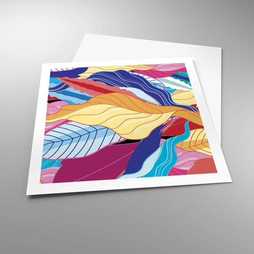 Plakat - Et farverigt rod - 60x60 cm