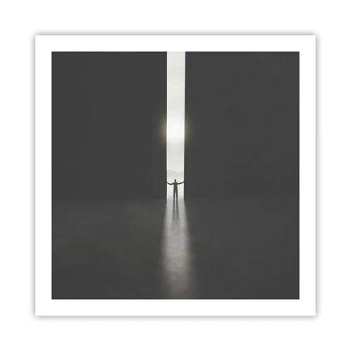 Plakat - Et skridt mod en lys fremtid - 60x60 cm