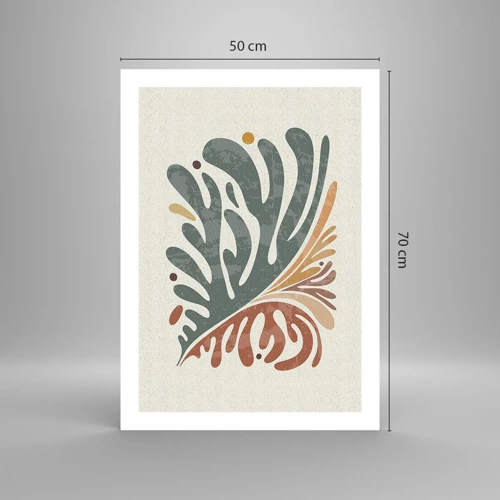 Plakat - Flerfarvet blad - 50x70 cm