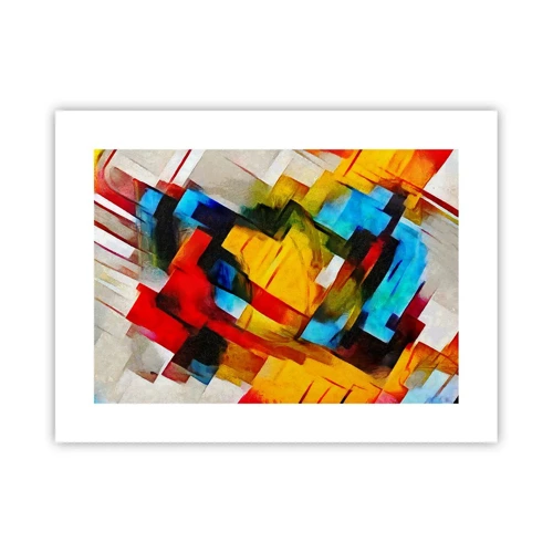 Plakat - Flerfarvet lagdeling - 40x30 cm